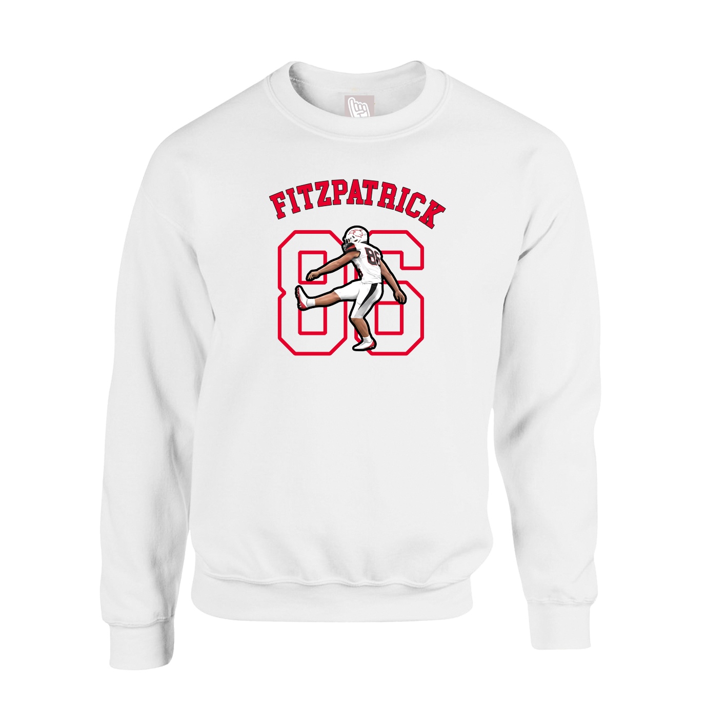 Fleece Crew — Shirsey Arch in White