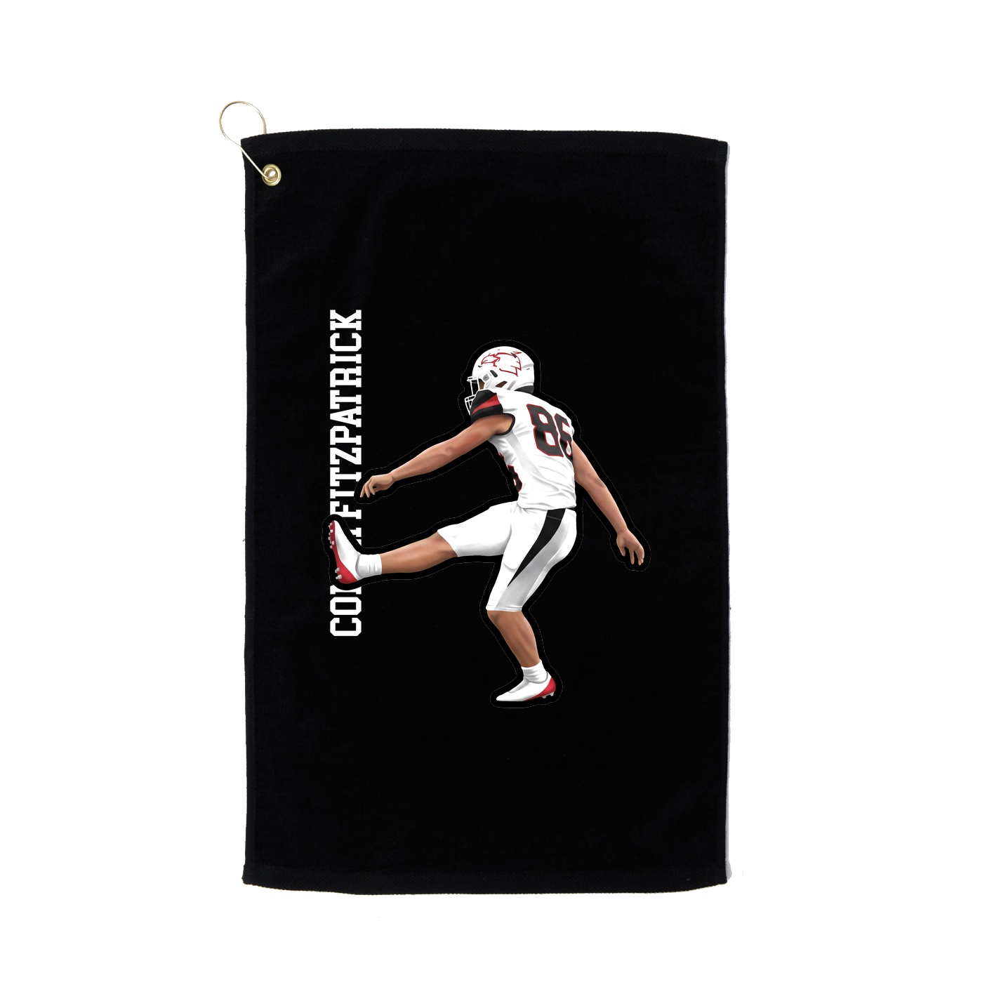 Golf Towel — Name Vertical in Black