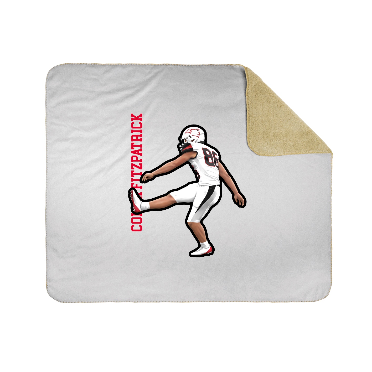Throw Blanket — Name Vertical in White