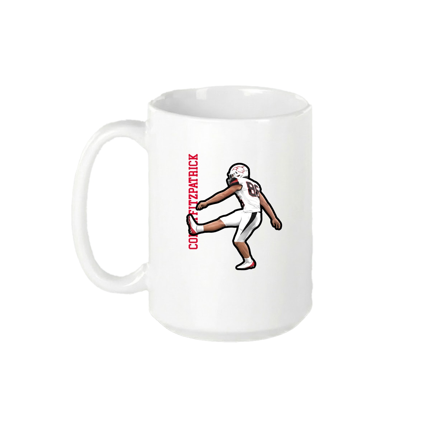 15oz Coffee Mug — Name Vertical in White