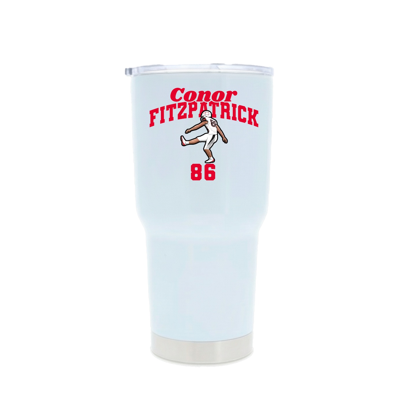 30oz Stainless Steel Tumbler — Signature Arch in White