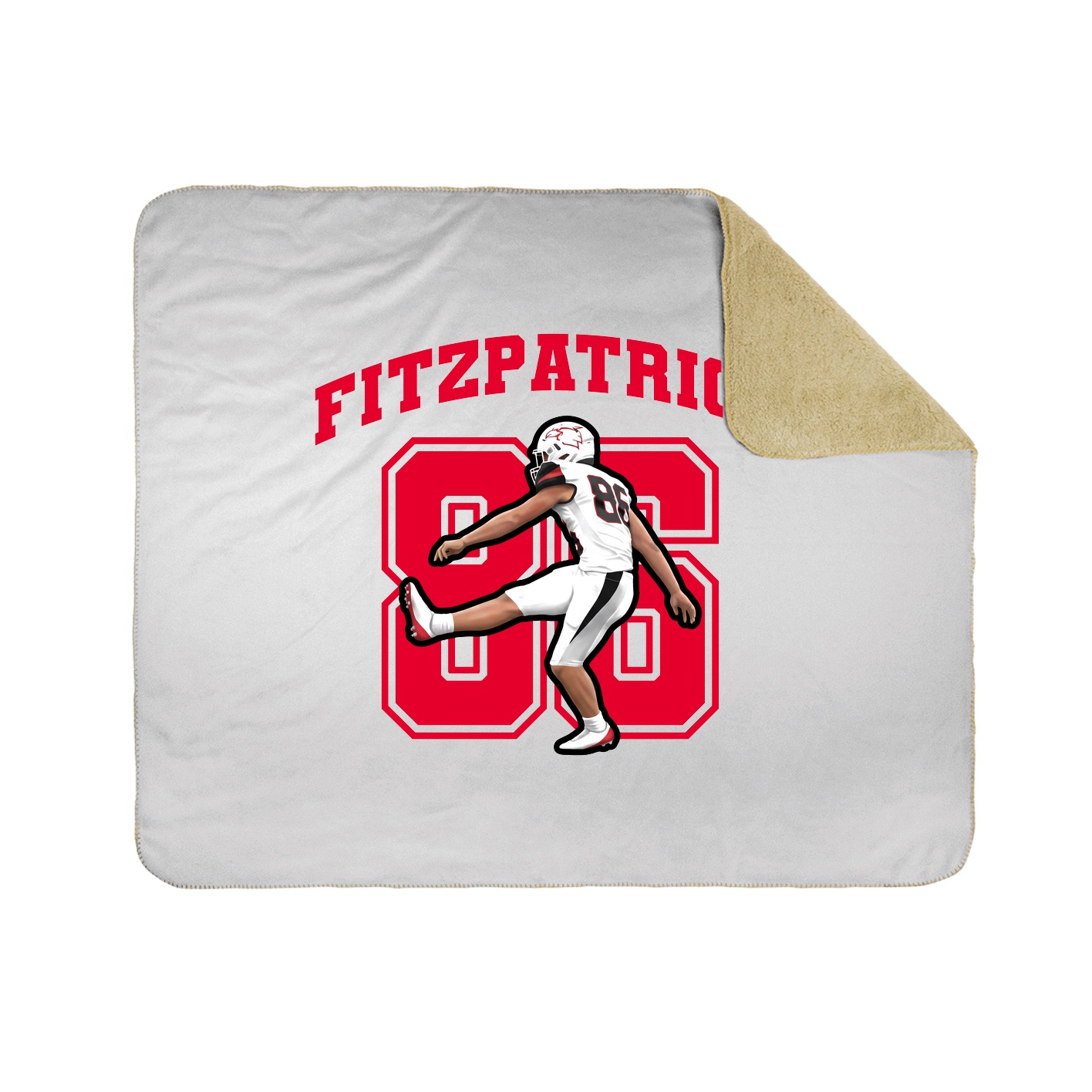 Throw Blanket — Number in White