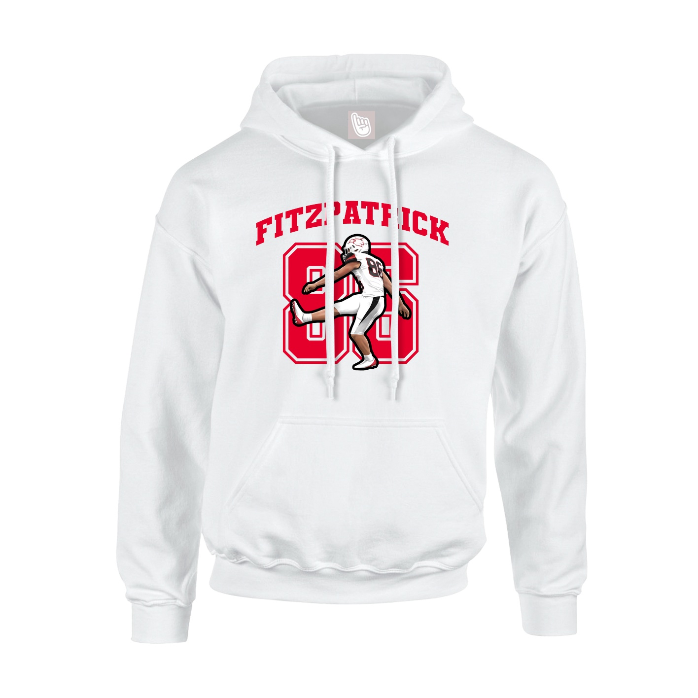 Youth Hoodie — Number in White
