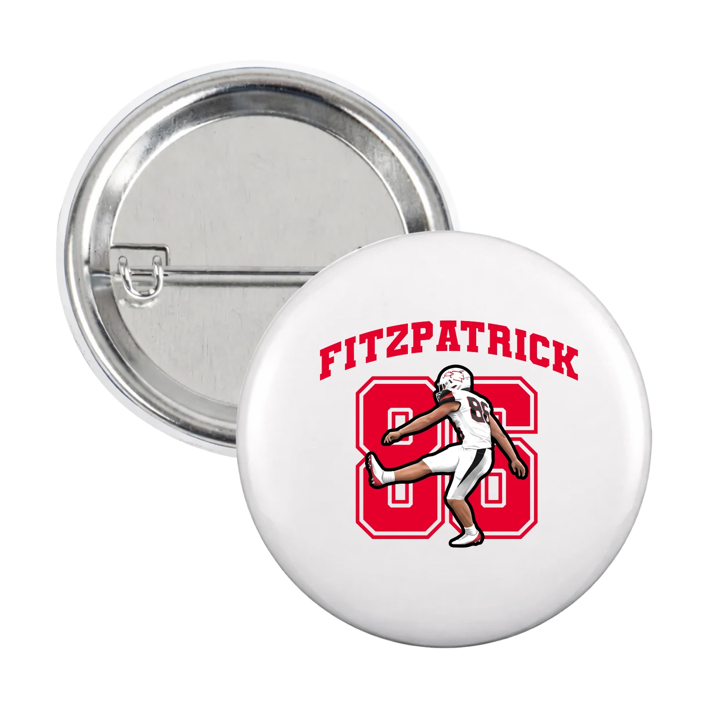 Game Day Button — Number in White