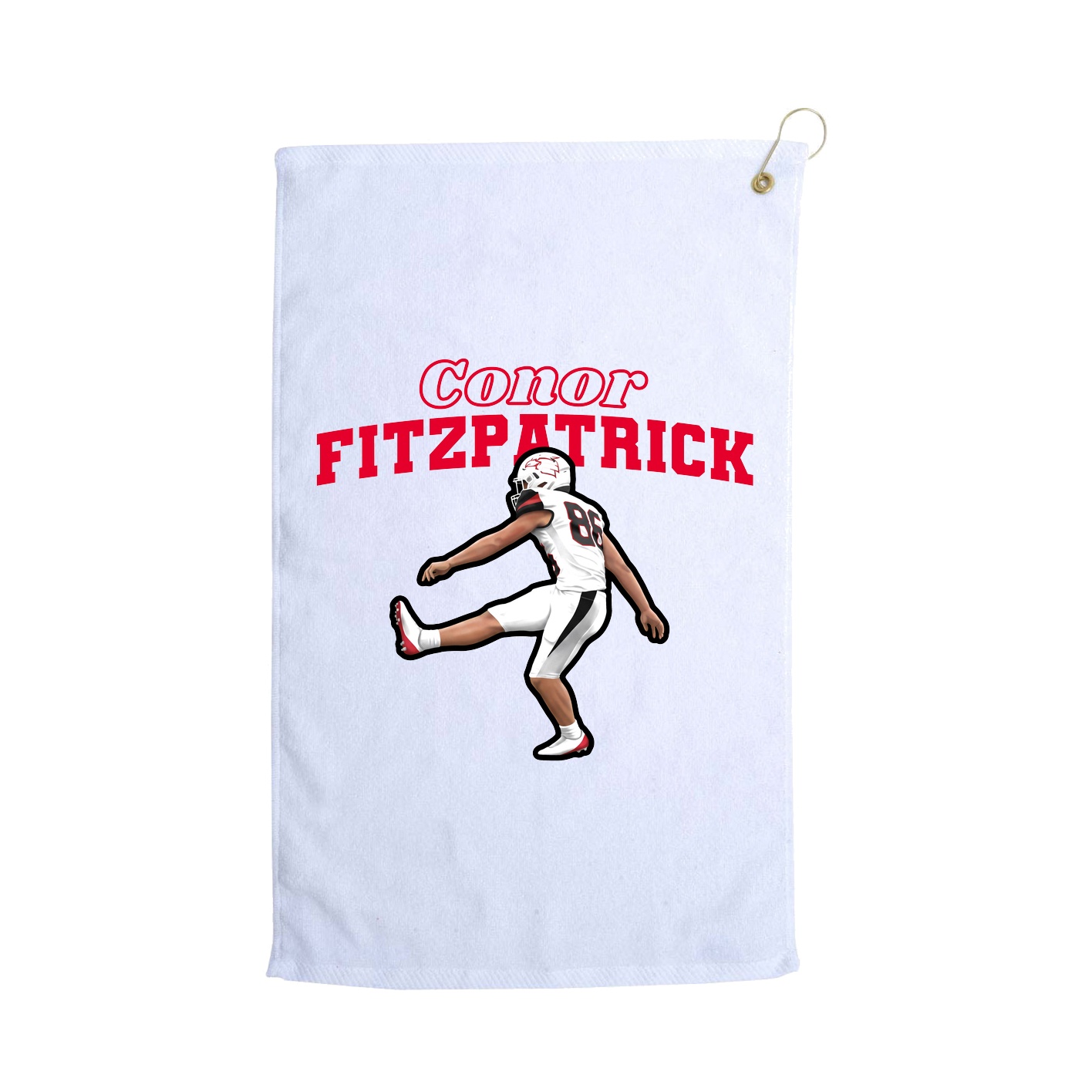 Golf Towel — Name Arch in White