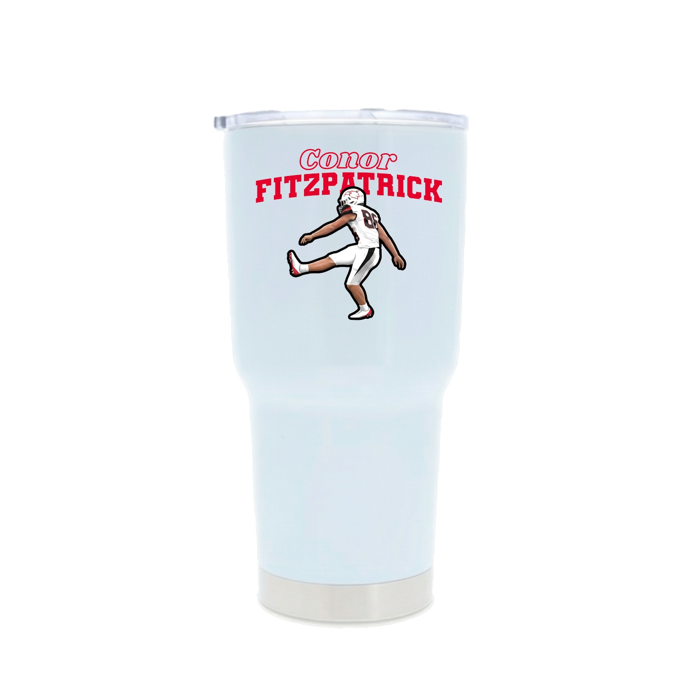 30oz Stainless Steel Tumbler — Name Arch in White