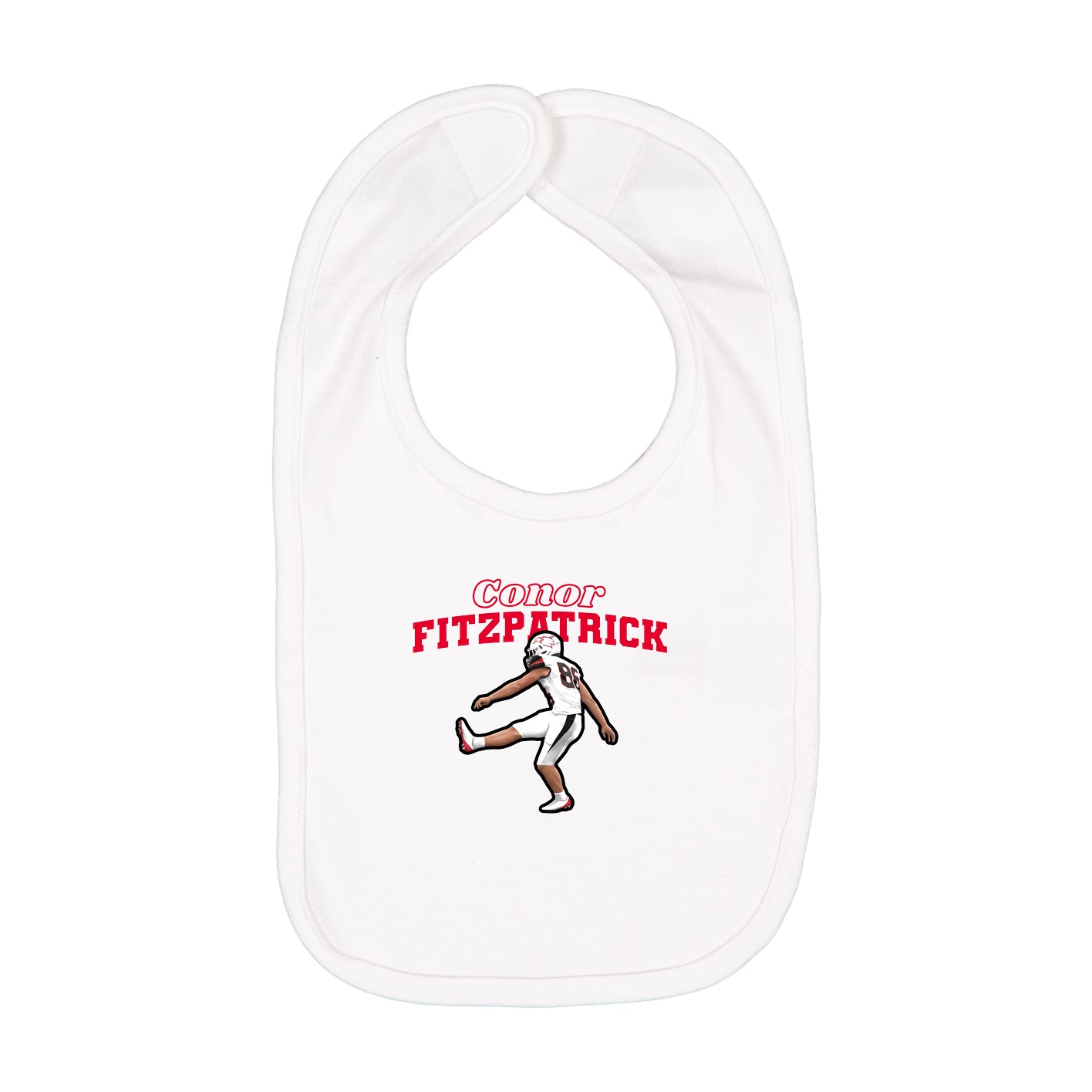 Infant Bib — Name Arch in White