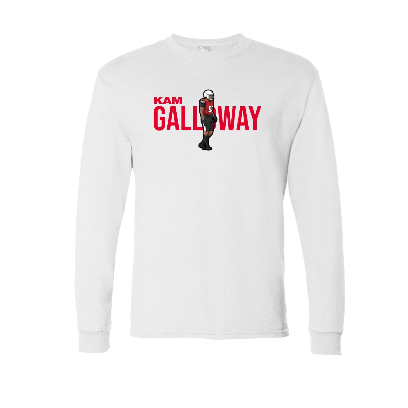 Long Sleeve Tee — Player Name in White