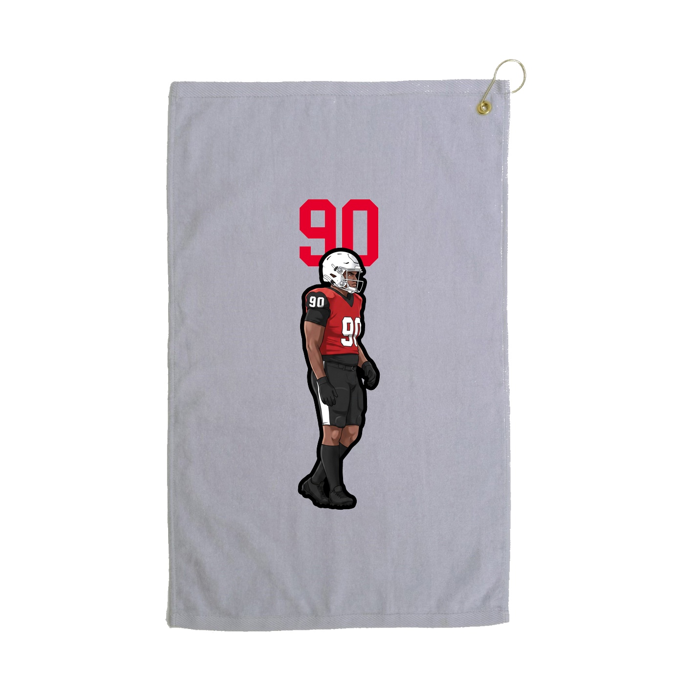 Golf Towel — Number Top in Grey