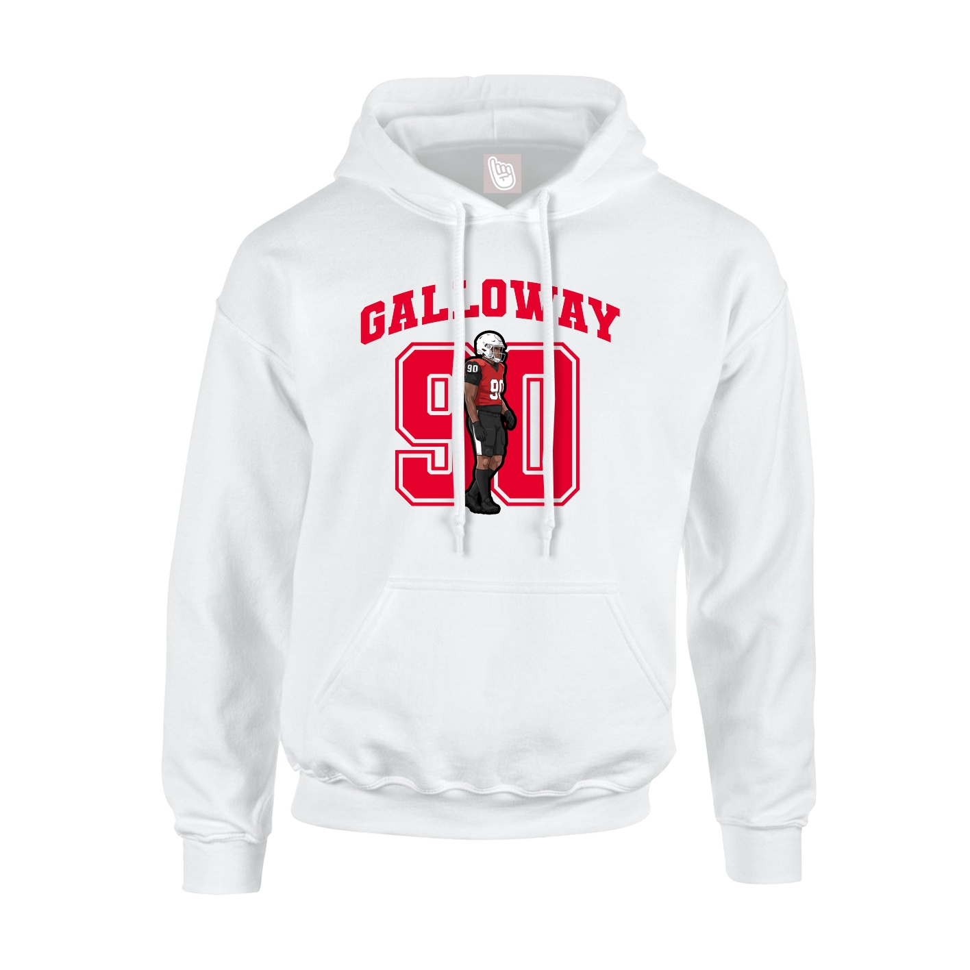 Hoodie — Number in White