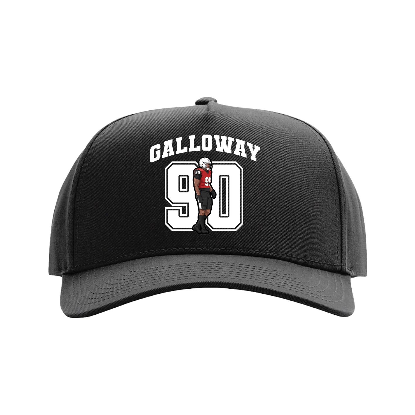 Full Fabric Five-Panel Champ Cap — Number in Black