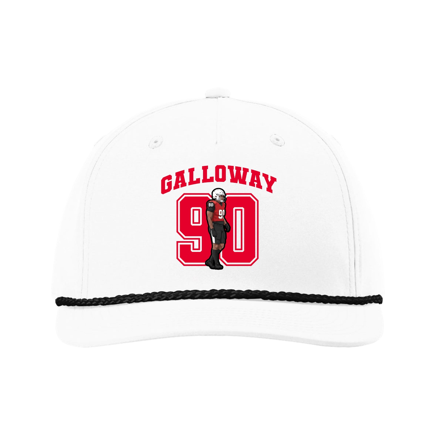 Five-Panel Classic Rope Cap — Number in White