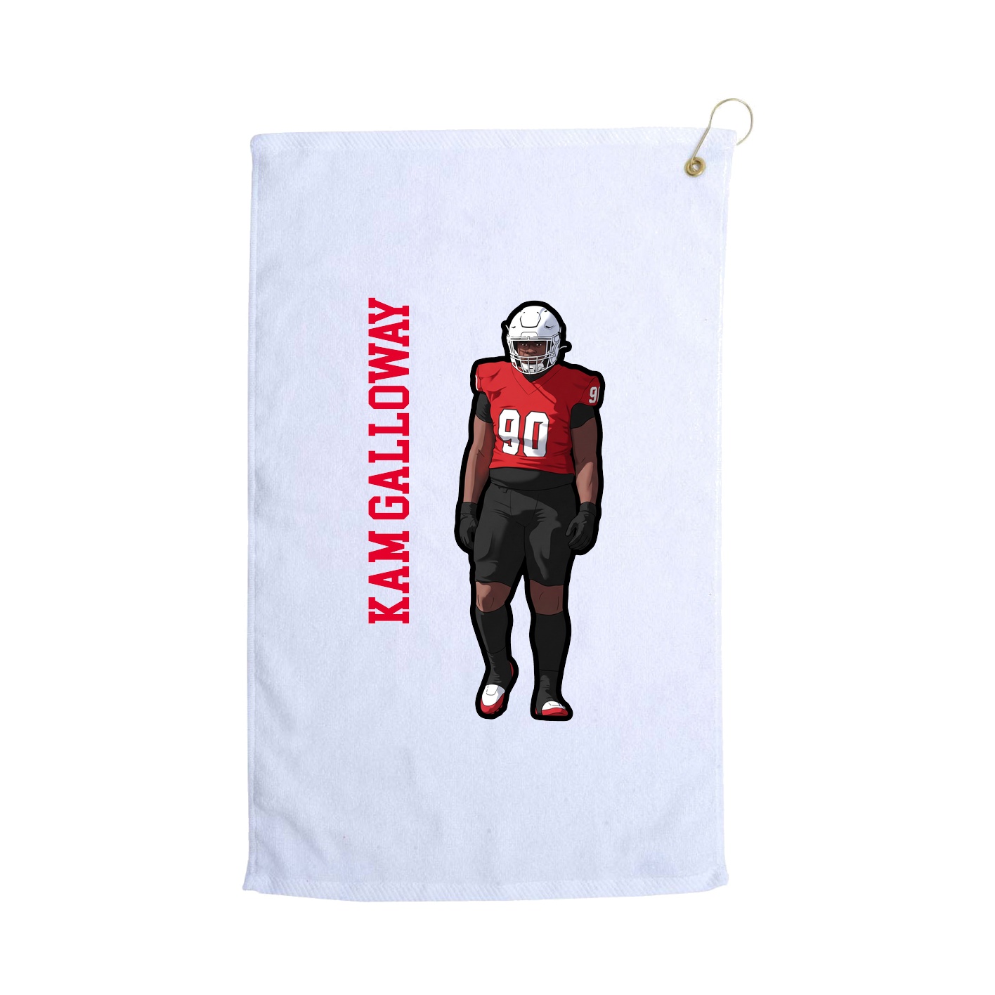 Golf Towel — Name Vertical in White