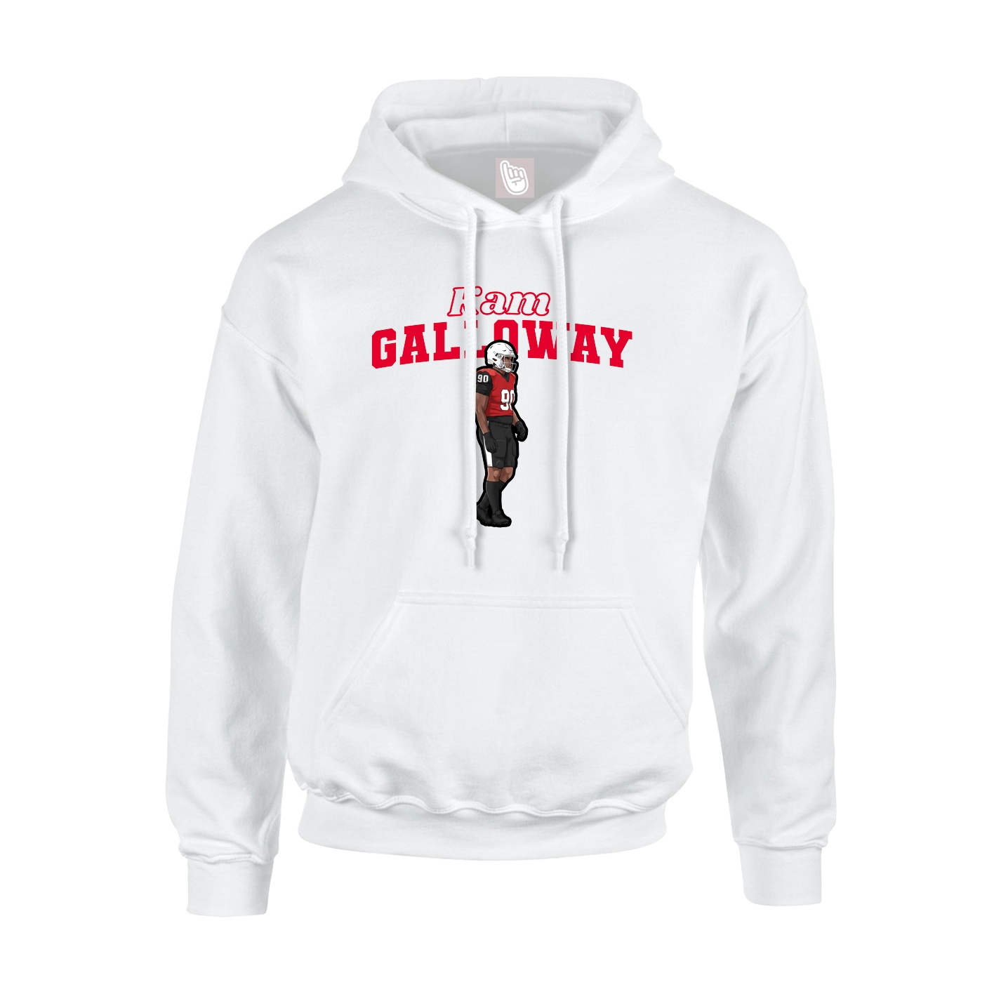 Hoodie — Name Arch in White