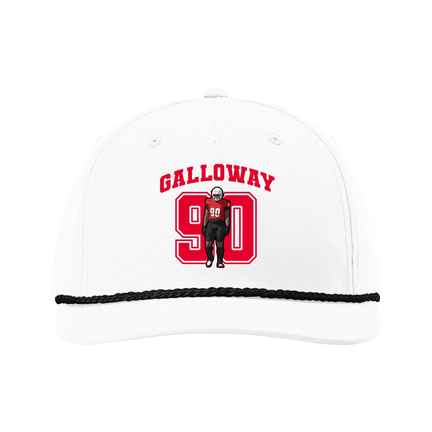 Five-Panel Classic Rope Cap — Number in White