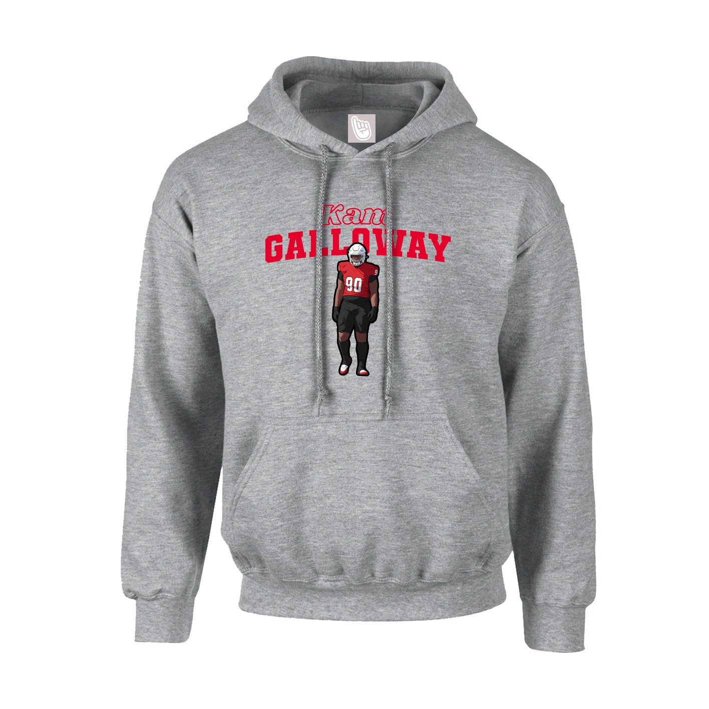 Youth Hoodie — Name Arch in Grey