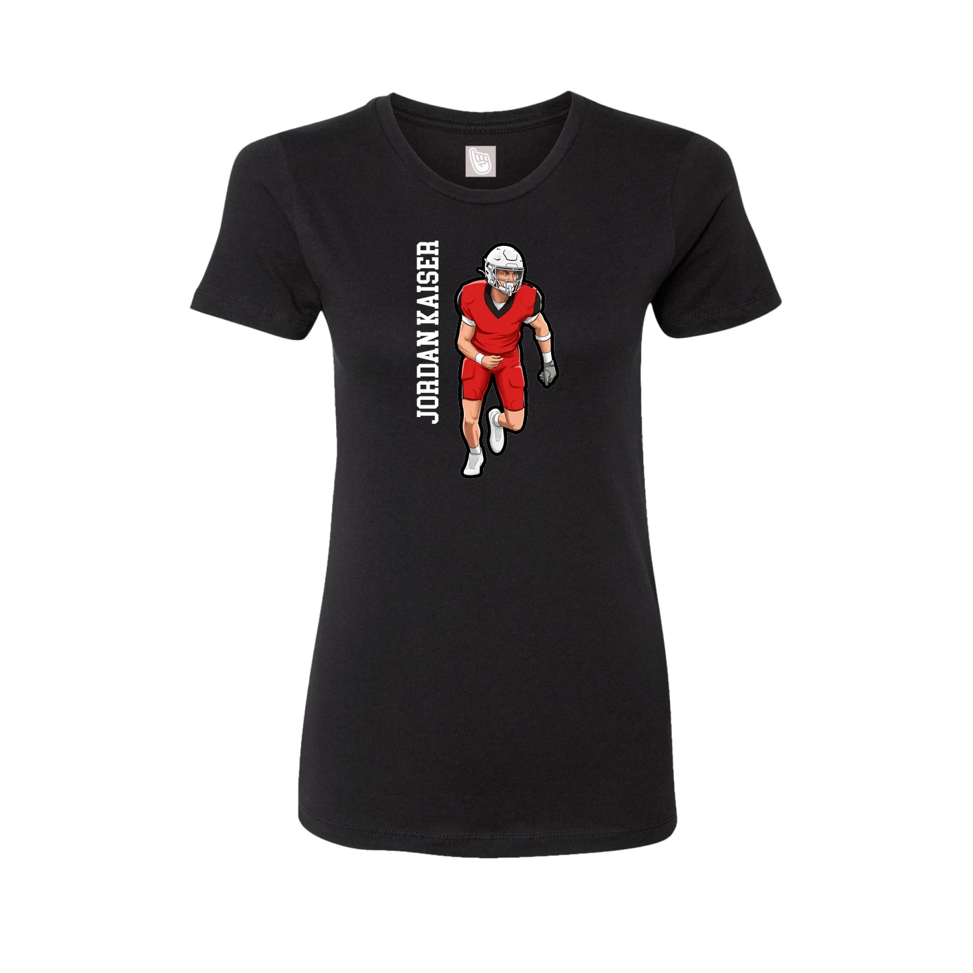 Fitted Women's Tee — Name Vertical in Black