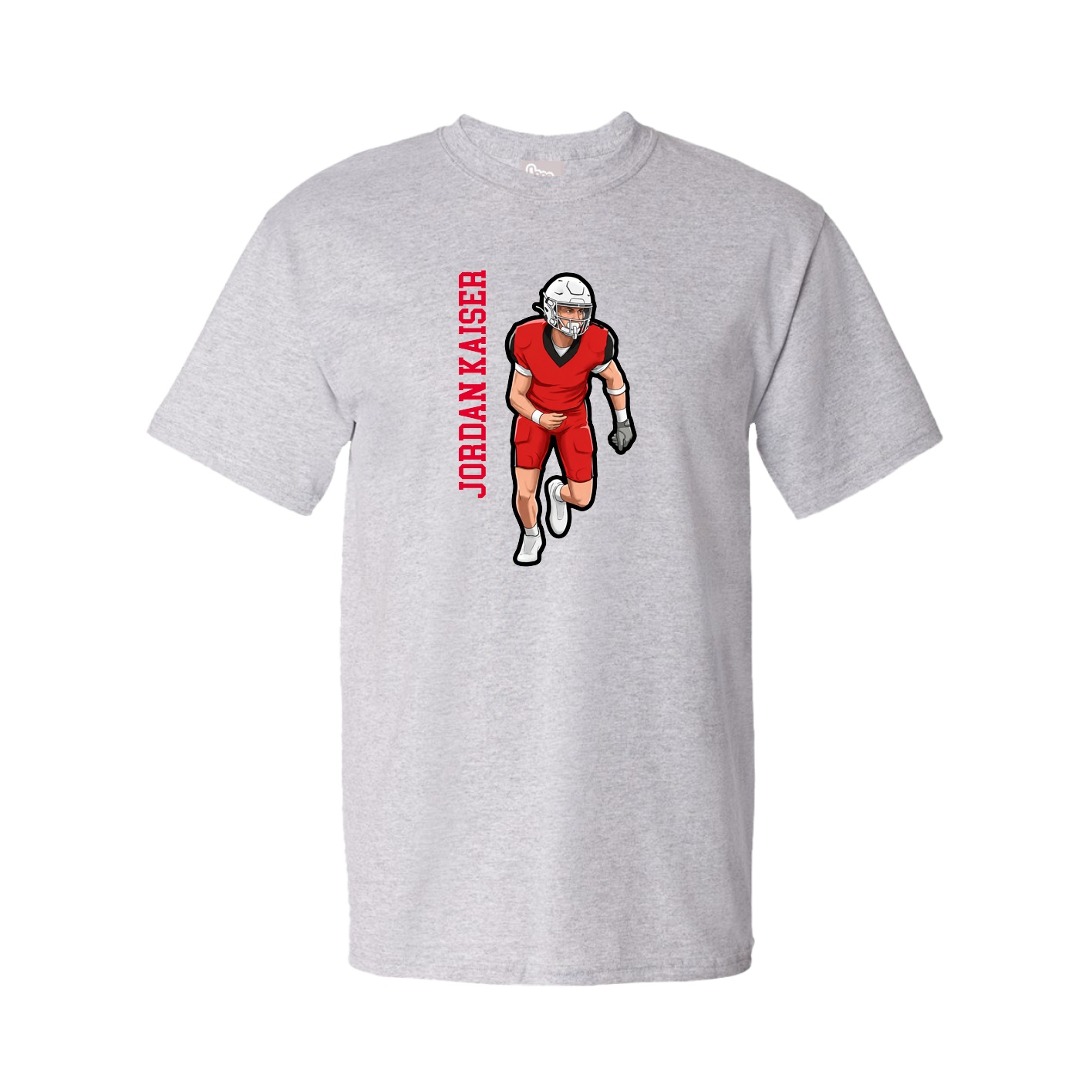 Youth Tee — Name Vertical in Grey