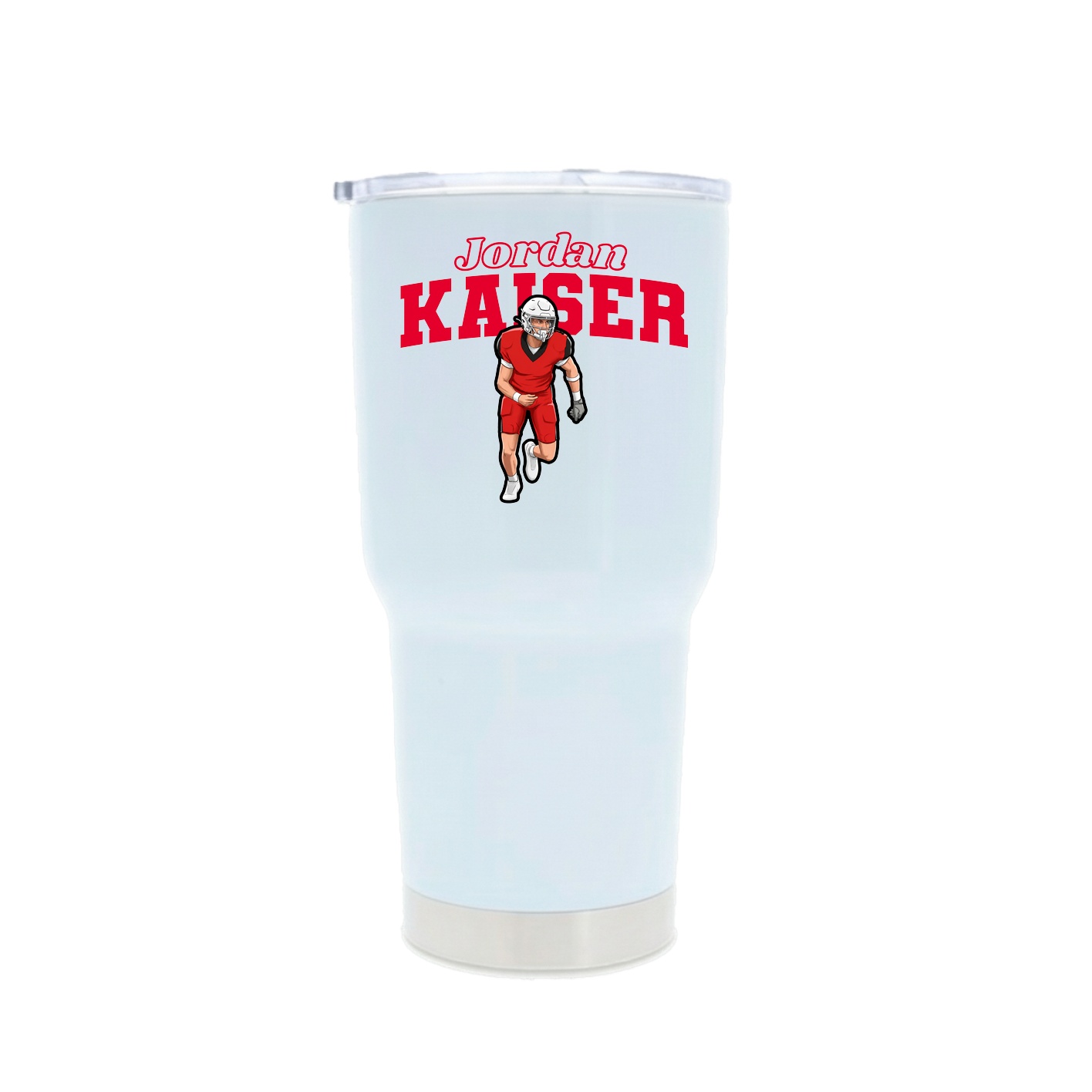 30oz Stainless Steel Tumbler — Name Arch in White