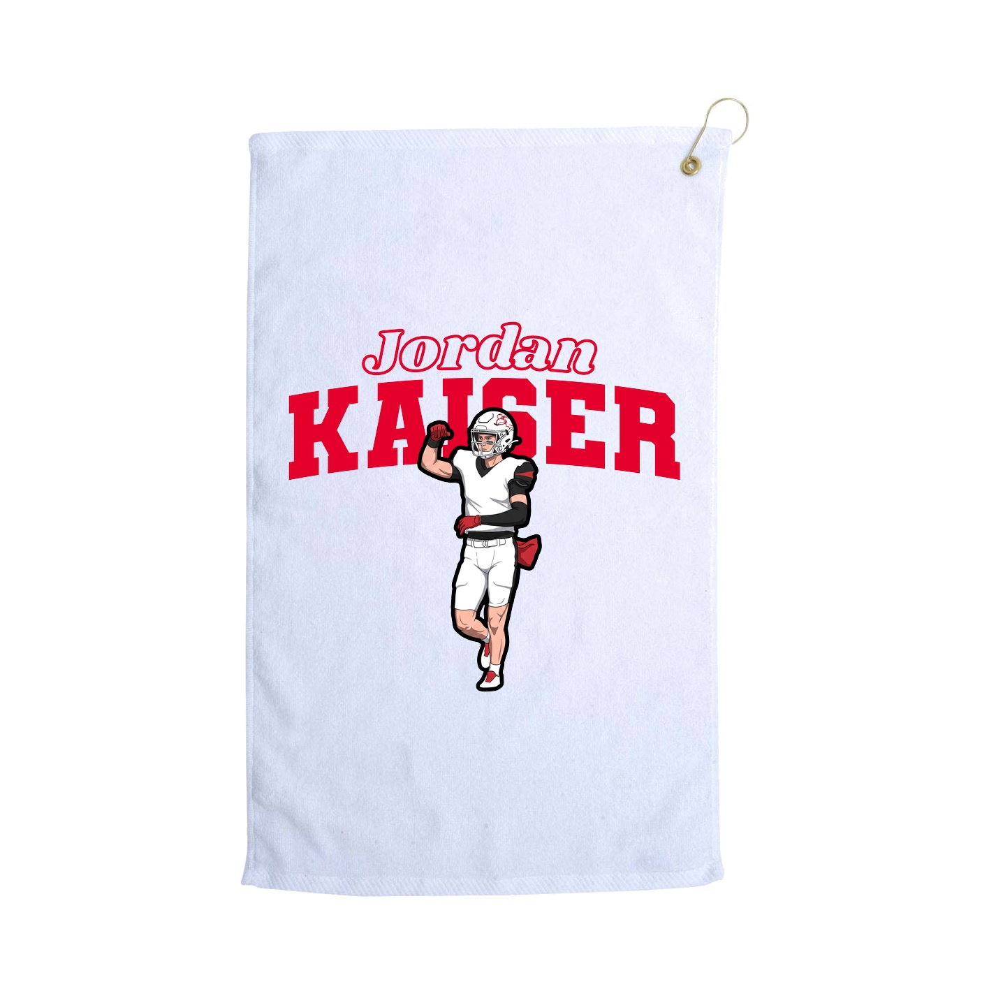Golf Towel — Name Arch in White