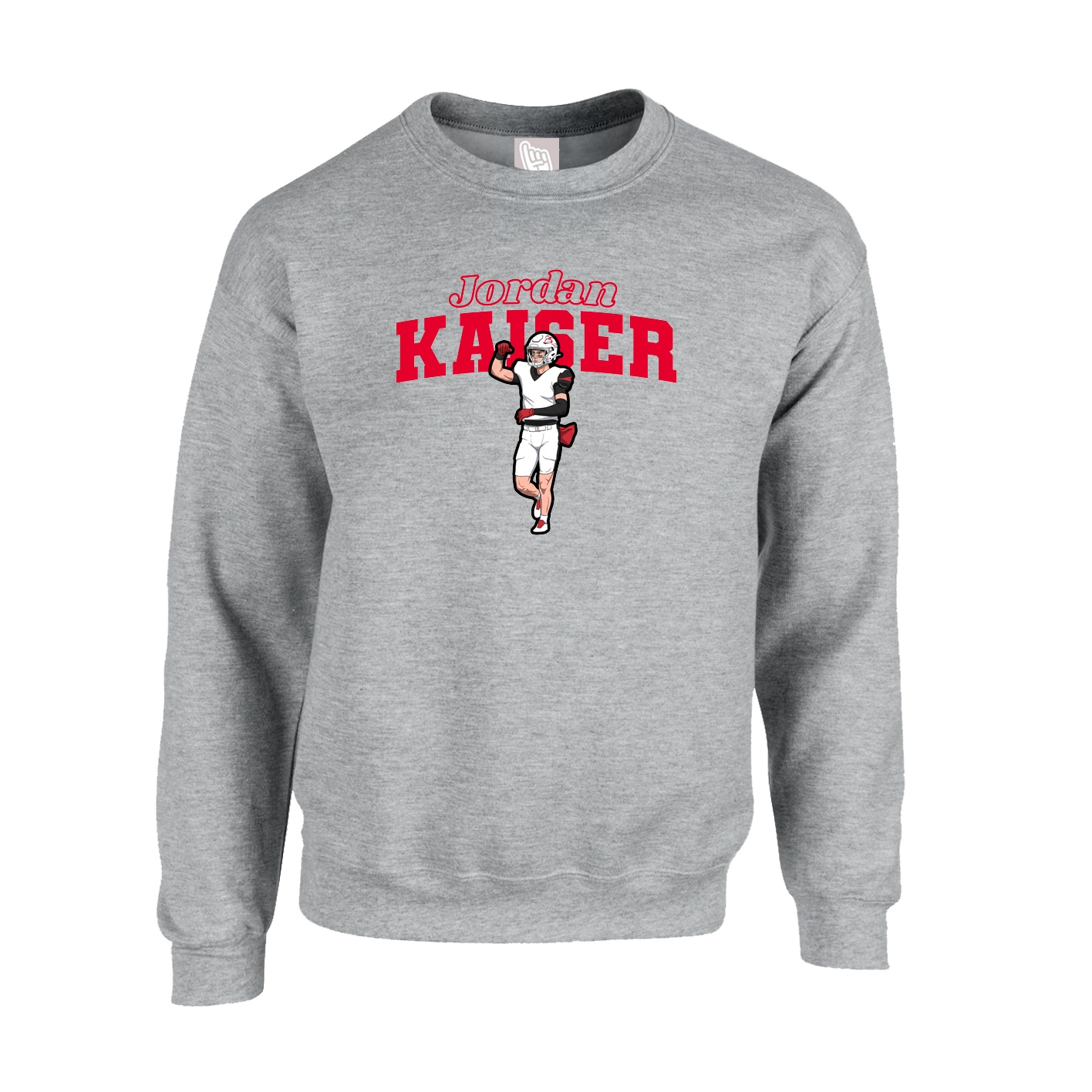 Fleece Crew — Name Arch in Grey