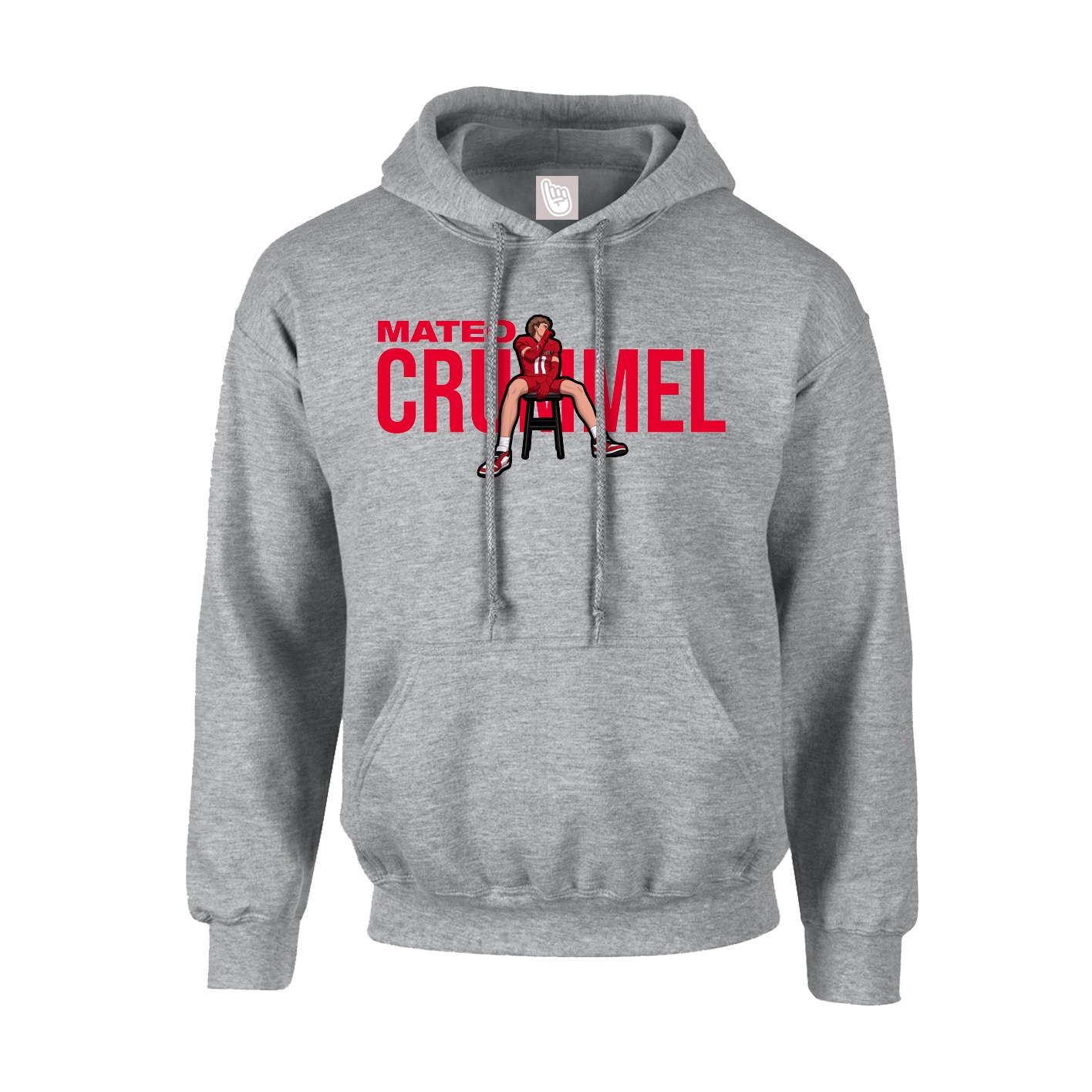 Youth Hoodie — Player Name in Grey