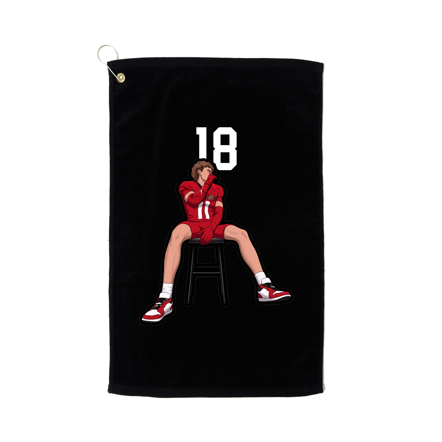 Golf Towel — Number Top in Black