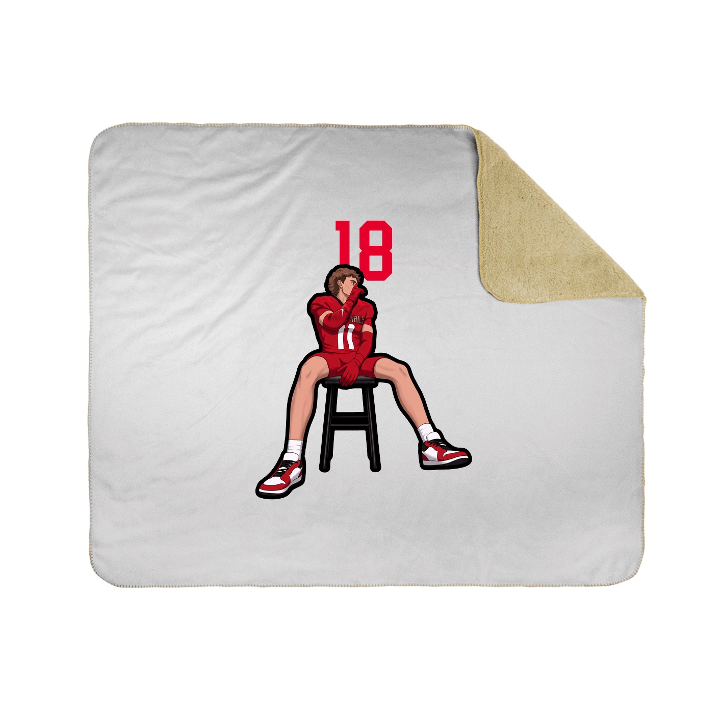 Throw Blanket — Number Top in White