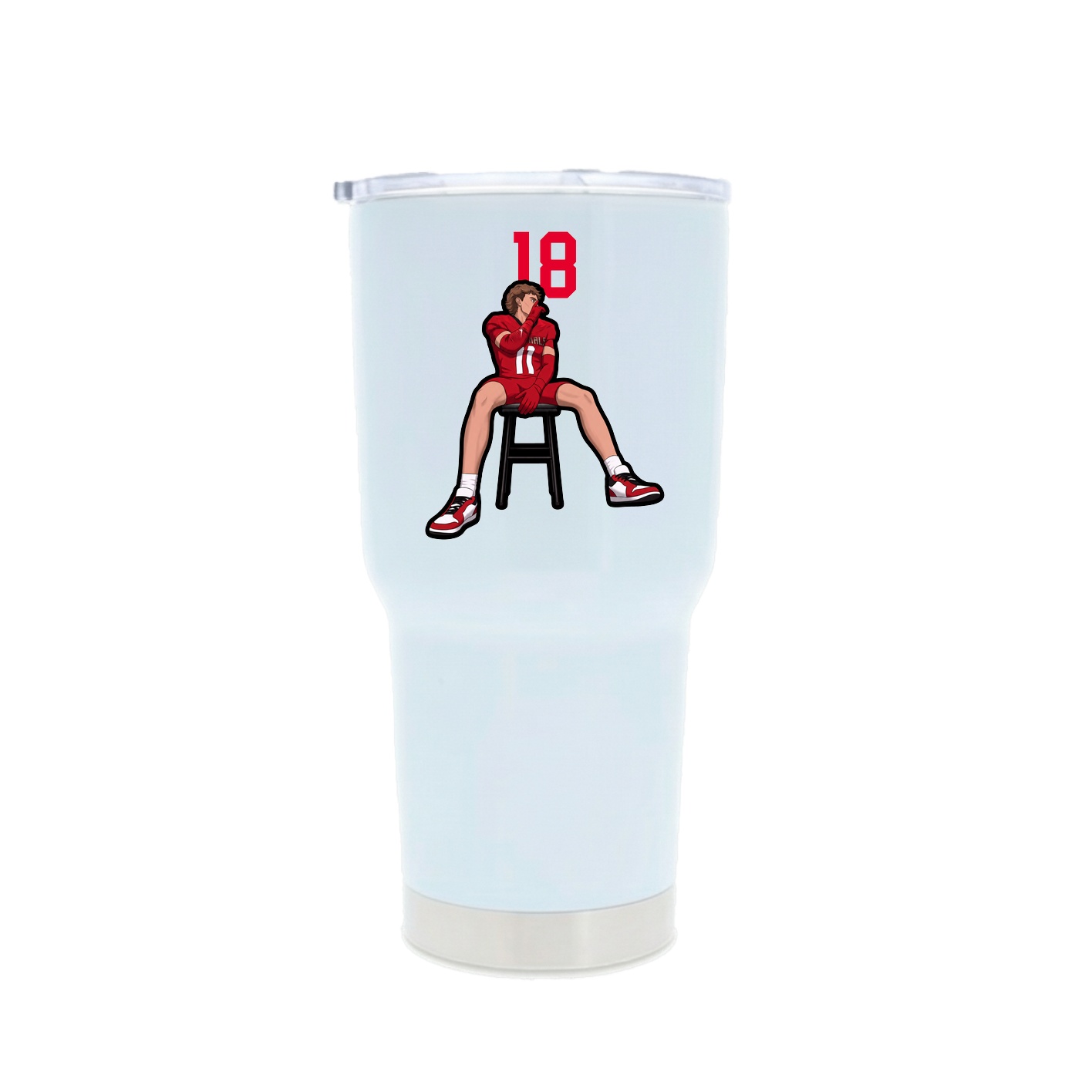 30oz Stainless Steel Tumbler — Number Top in White