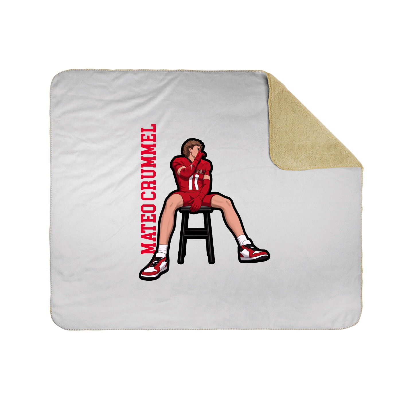 Throw Blanket — Name Vertical in White