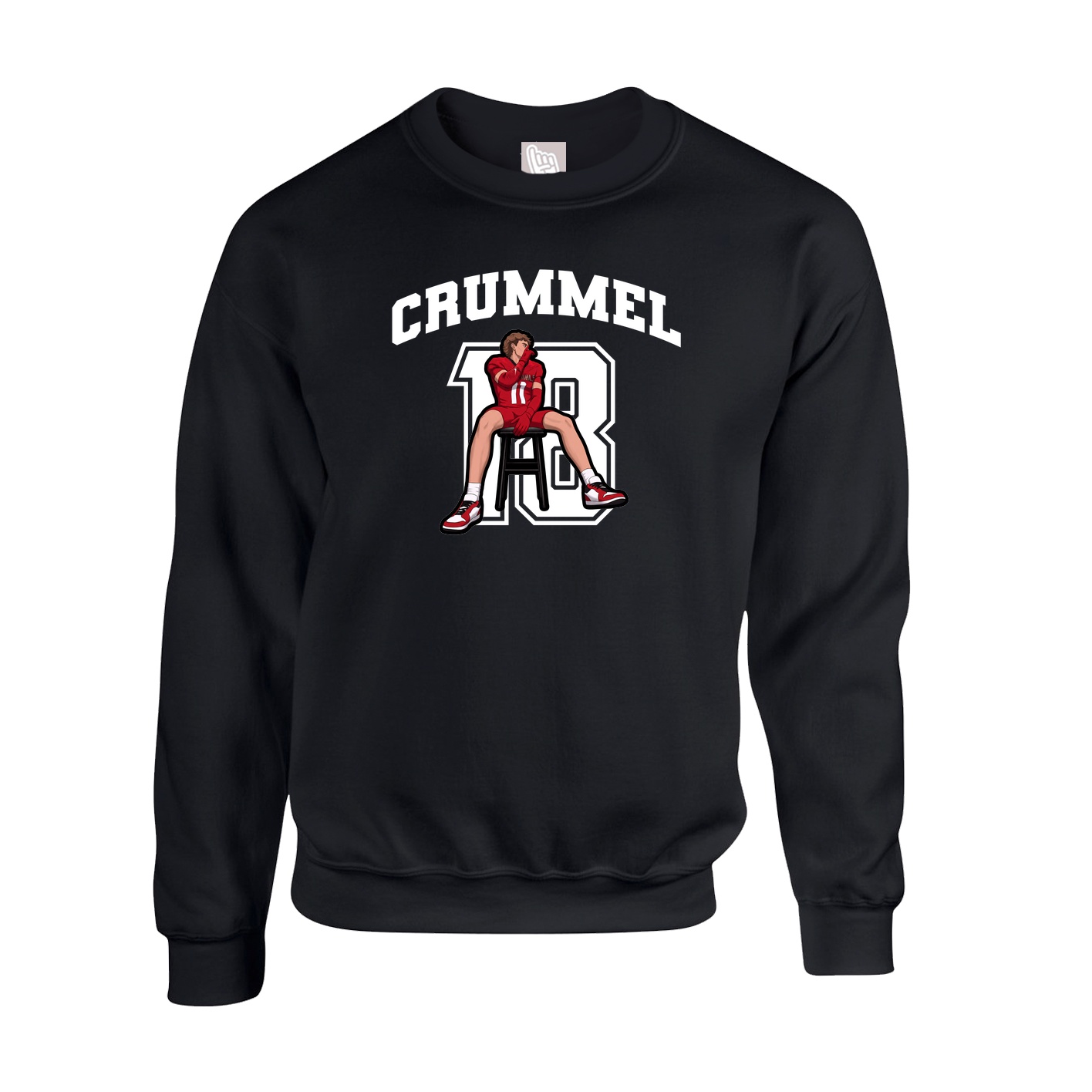 Fleece Crew — Number in Black