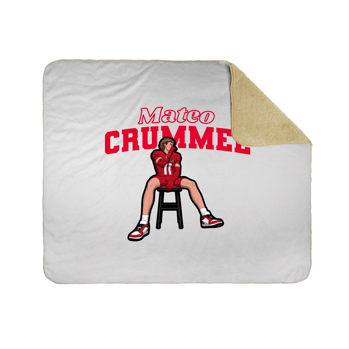 Throw Blanket — Name Arch in White