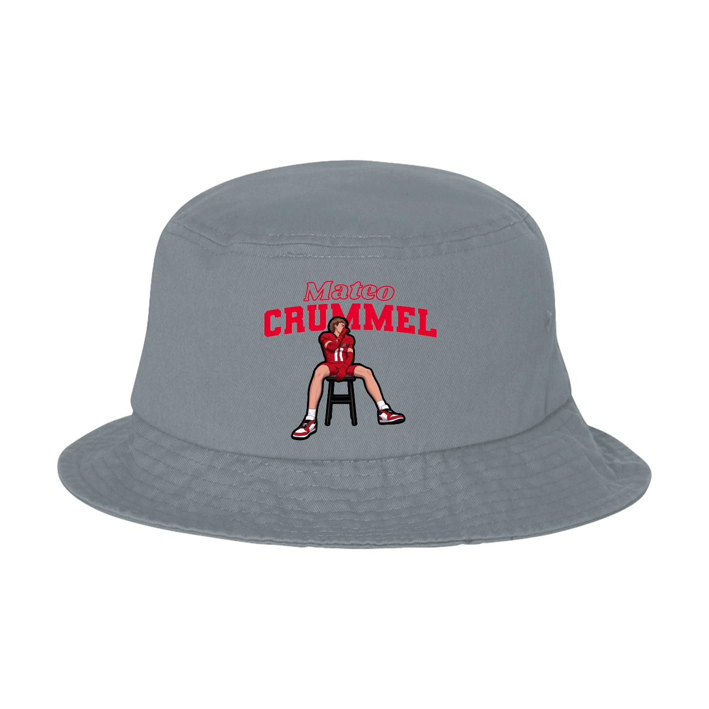 Bucket Cap — Name Arch in Grey