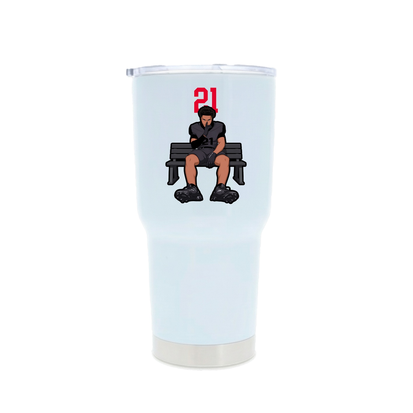 30oz Stainless Steel Tumbler — Number Top in White