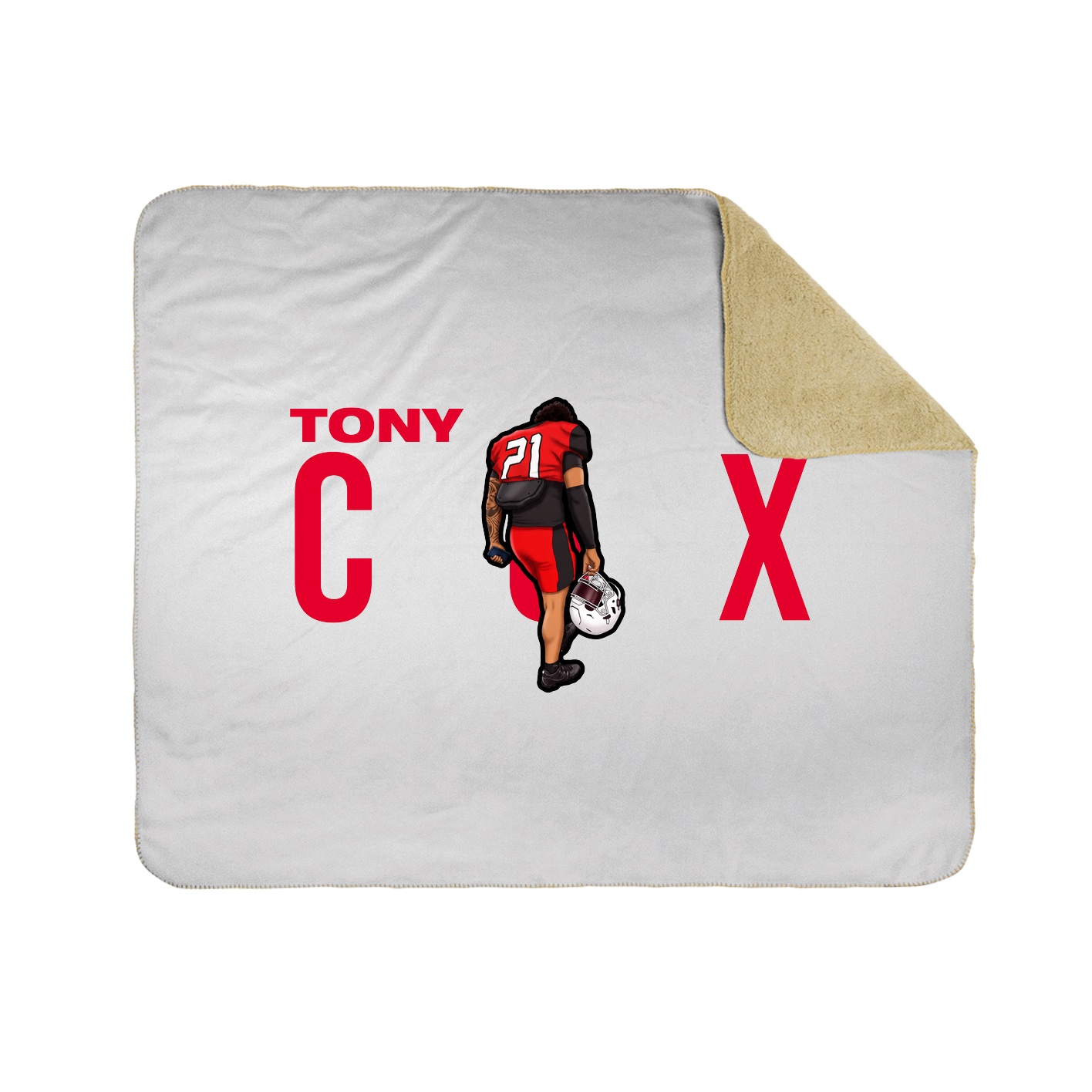 Throw Blanket — Player Name in White