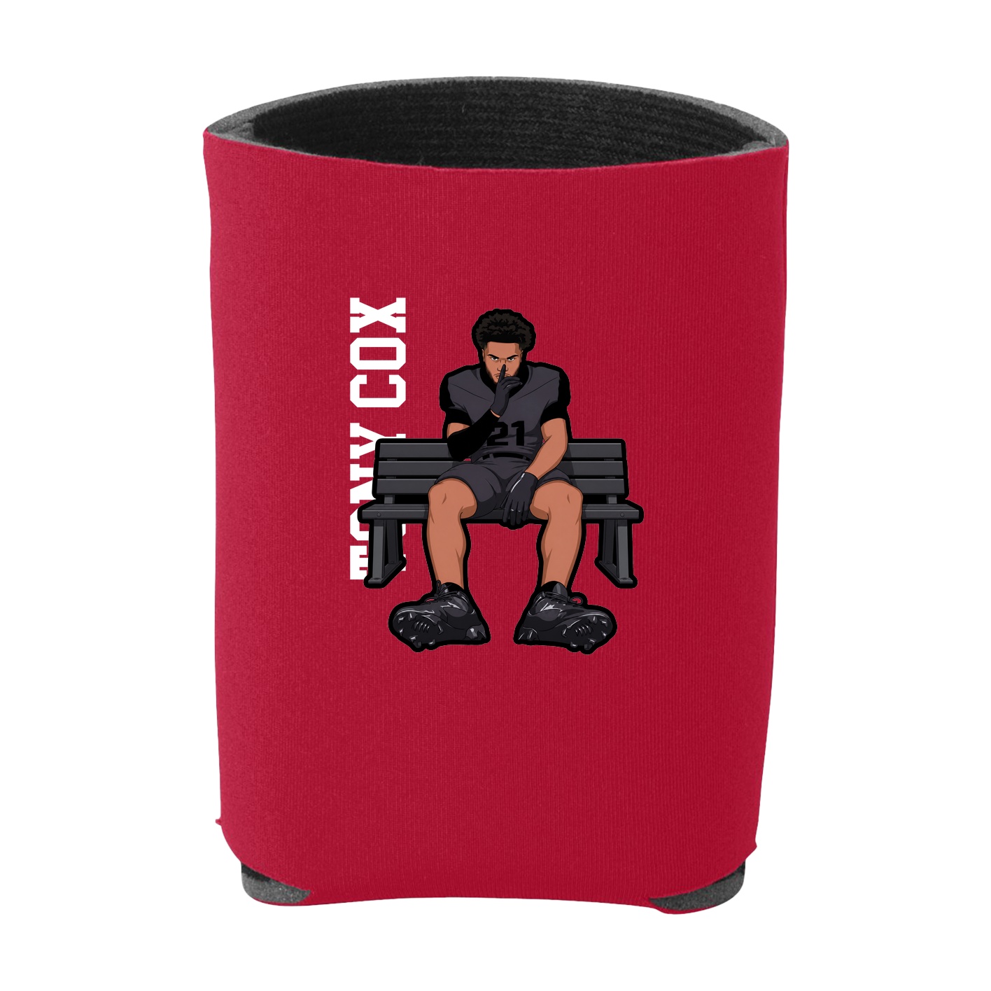Can Holder — Name Vertical in Red