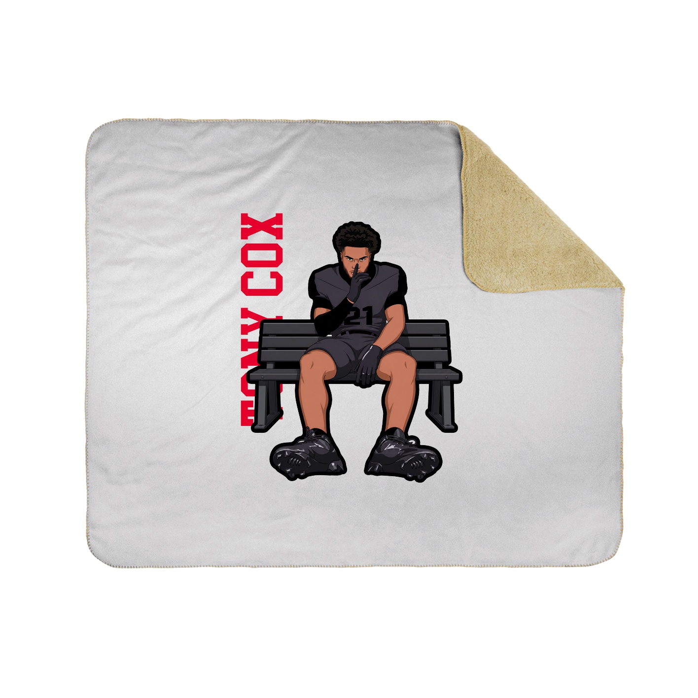 Throw Blanket — Name Vertical in White