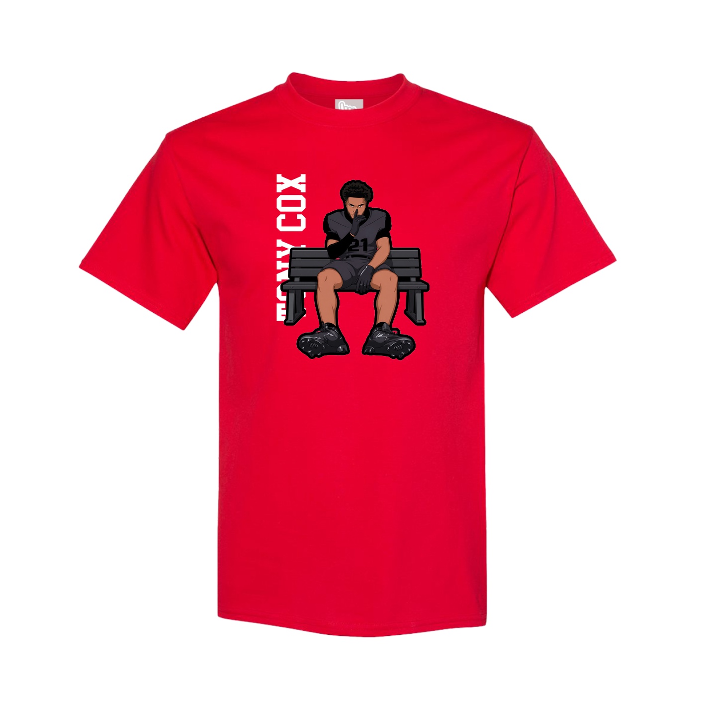 Youth Tee — Name Vertical in Red