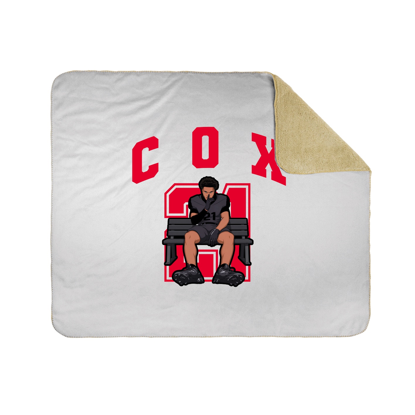 Throw Blanket — Number in White