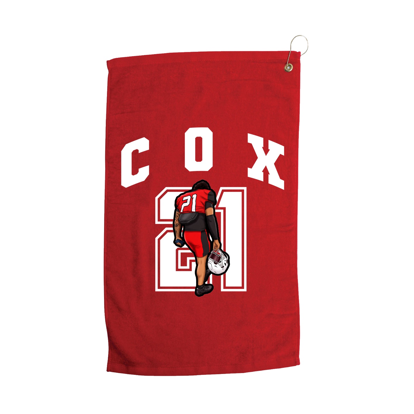 Golf Towel — Number in Red