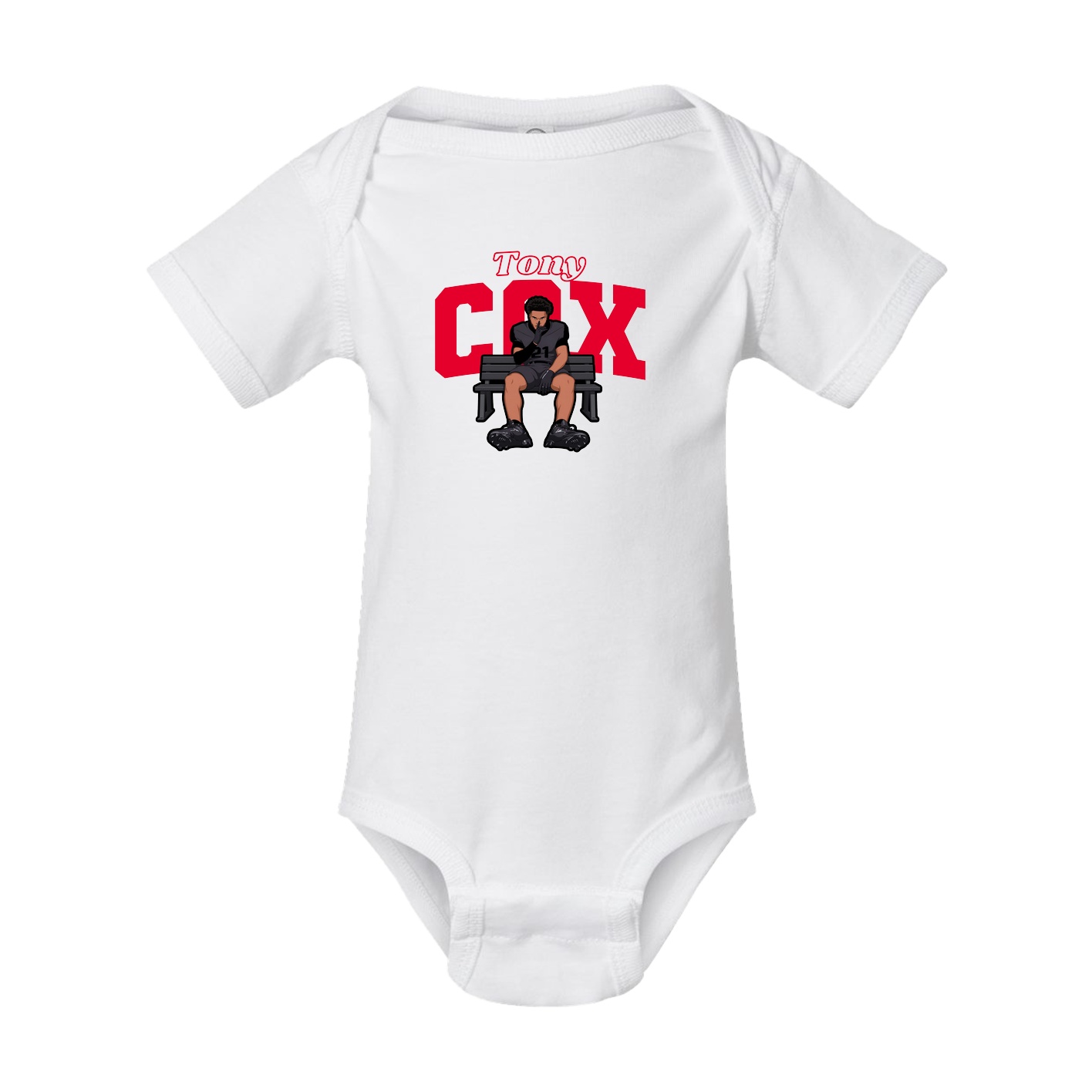 Baby Onesie — Name Arch in White