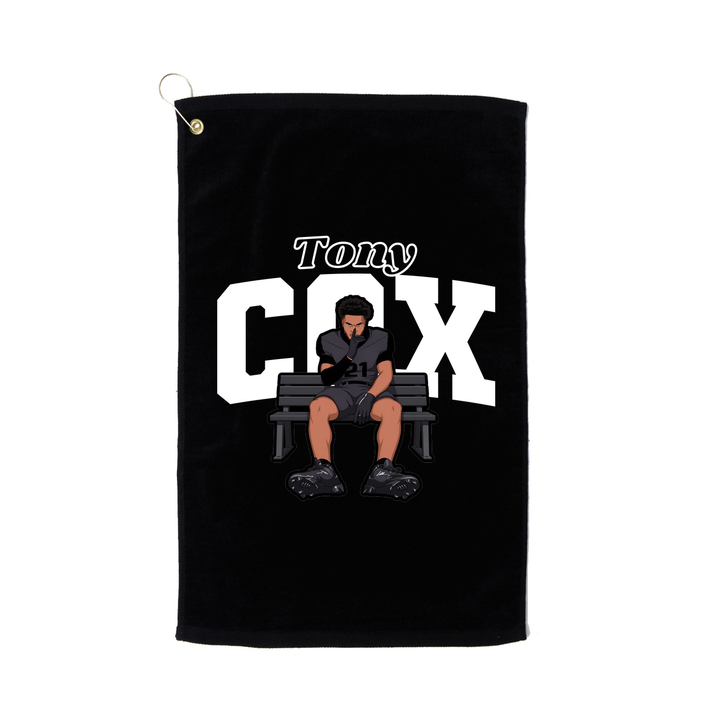 Golf Towel — Name Arch in Black