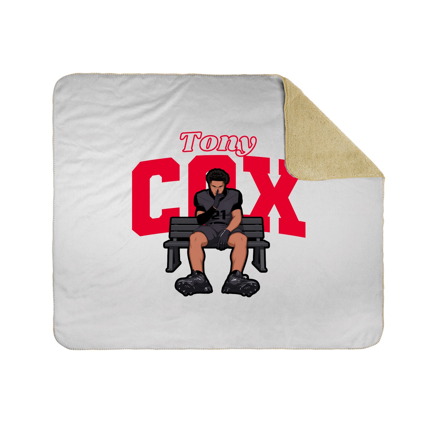 Throw Blanket — Name Arch in White