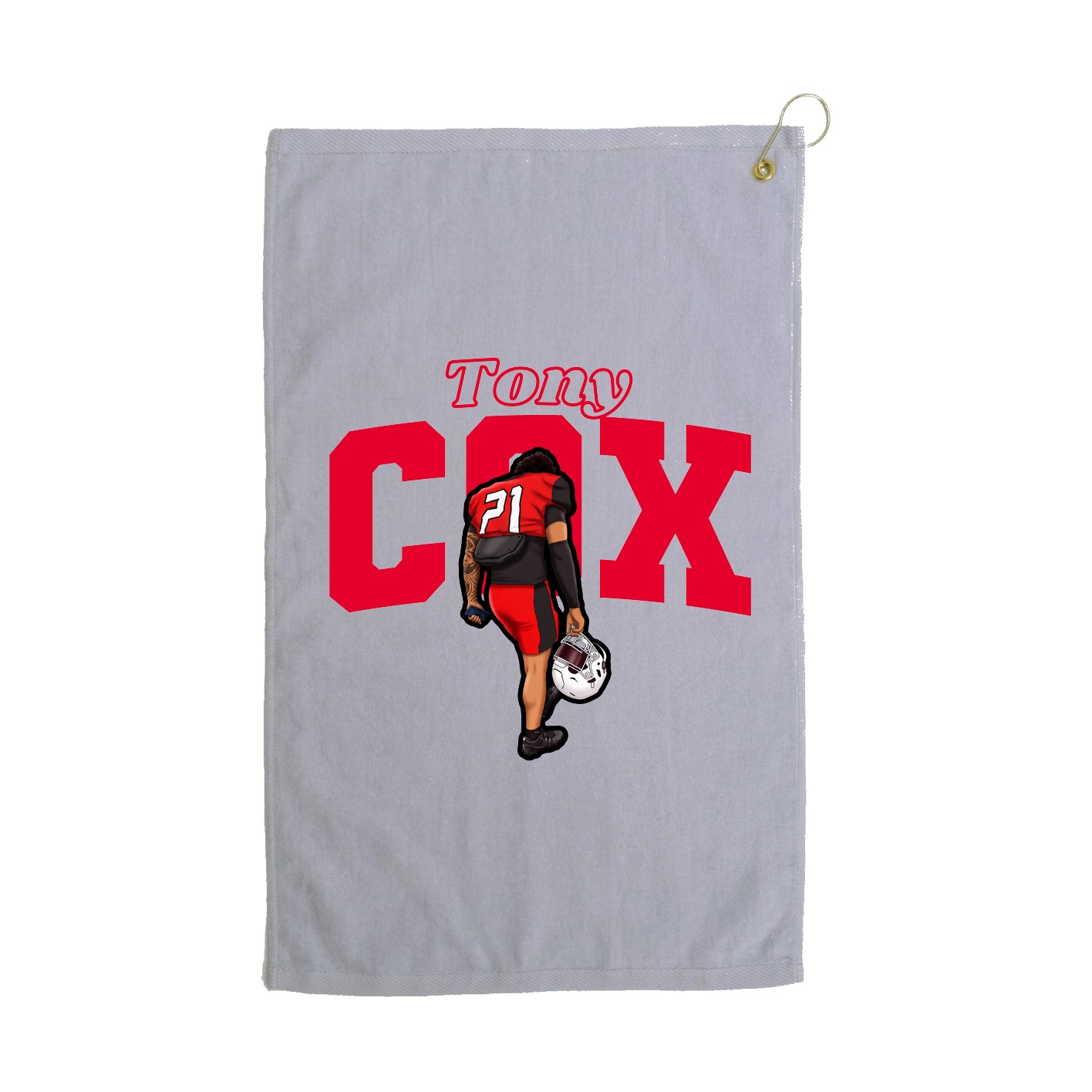 Golf Towel — Name Arch in Grey