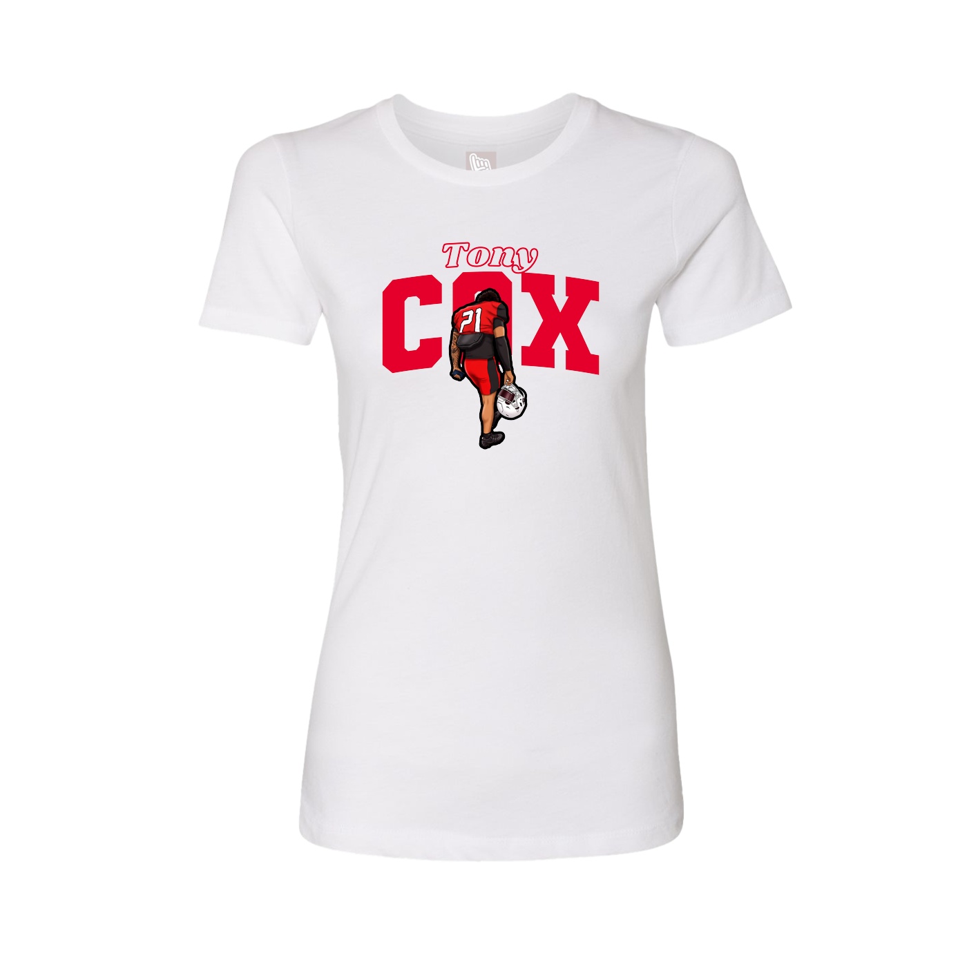 Fitted Women's Tee — Name Arch in White