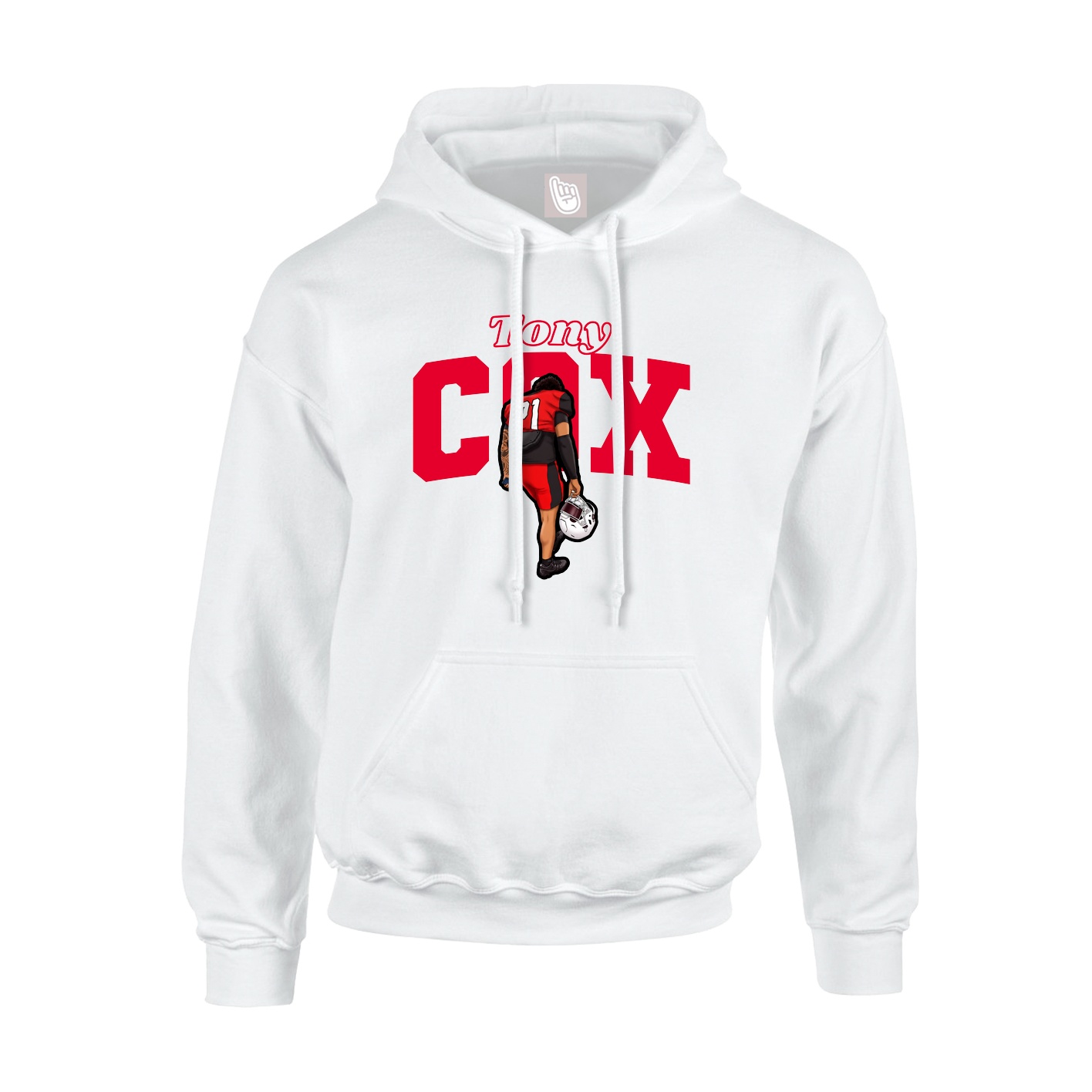 Hoodie — Name Arch in White