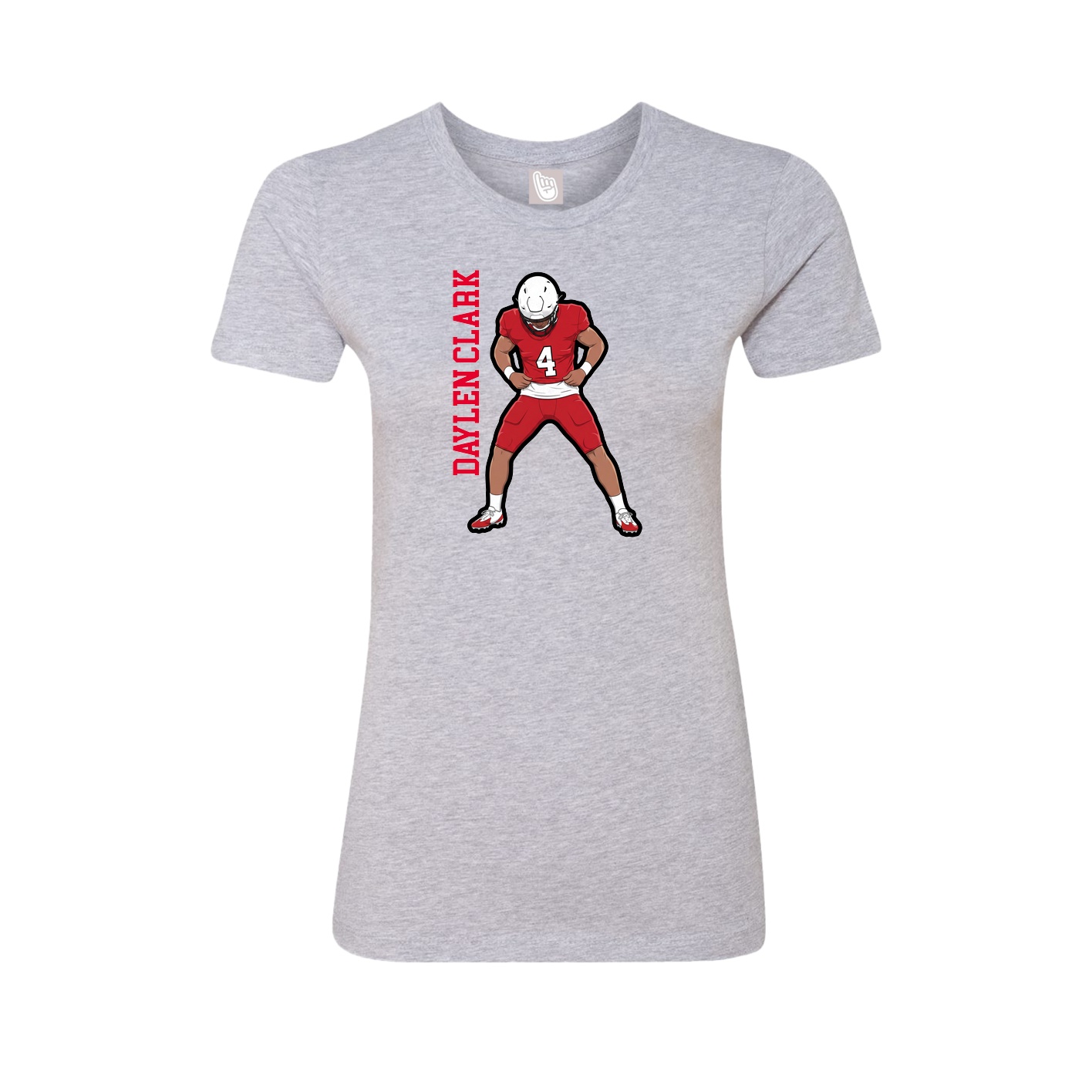 Fitted Women's Tee — Name Vertical in Grey