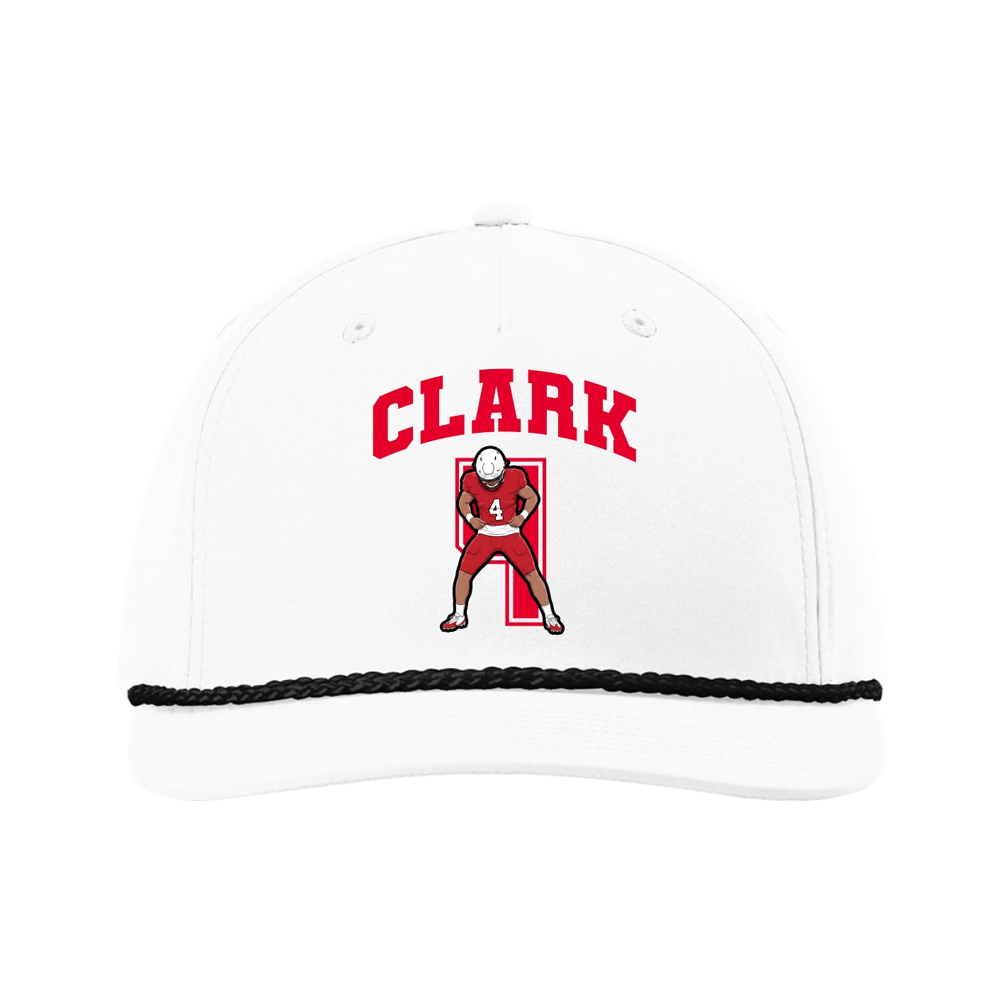 Five-Panel Classic Rope Cap — Number in White