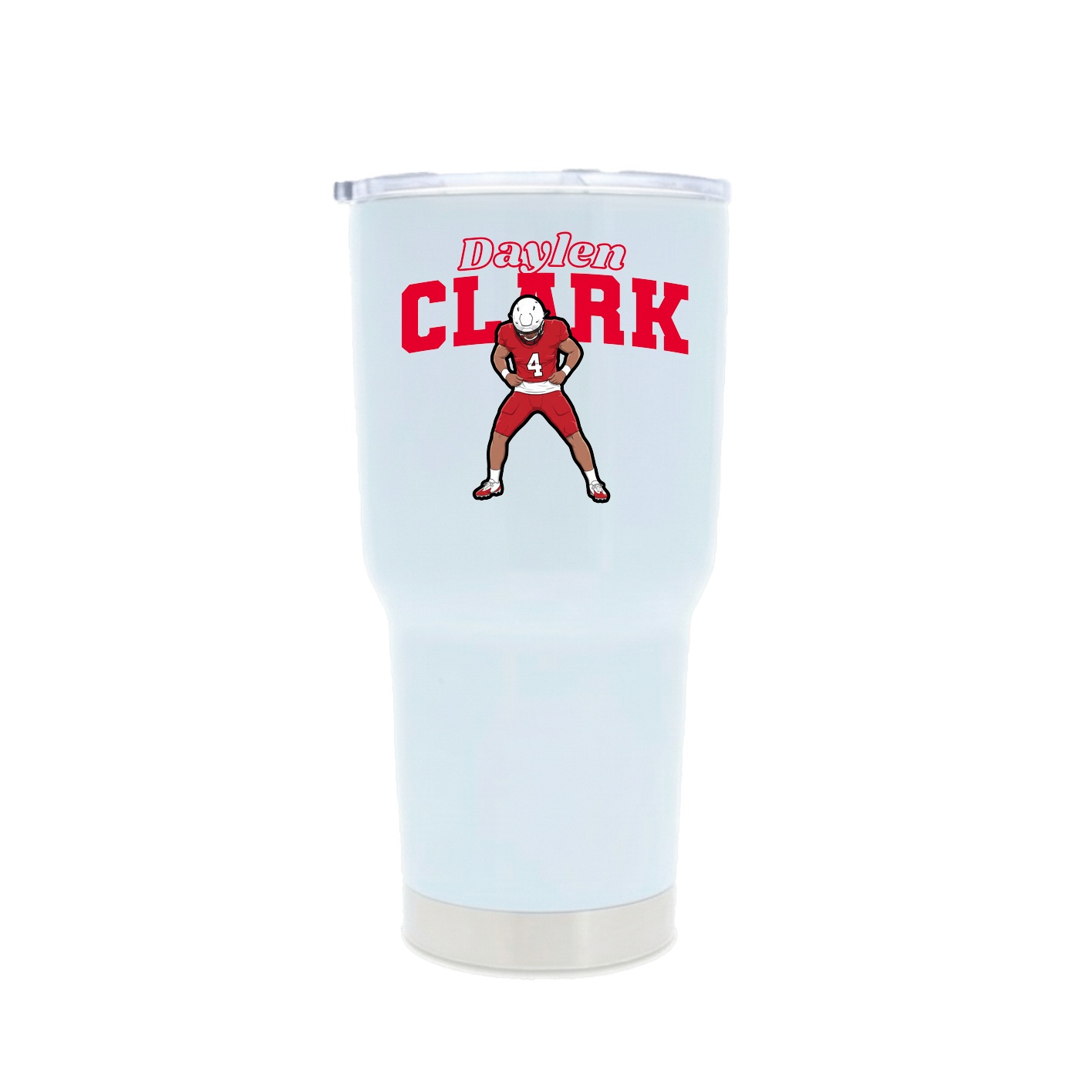 30oz Stainless Steel Tumbler — Name Arch in White