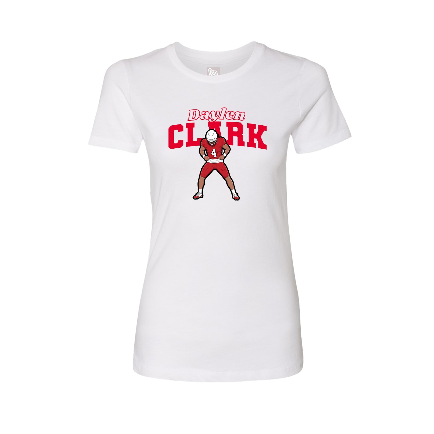 Fitted Women's Tee — Name Arch in White